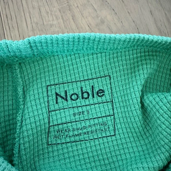 Noble Organic Waffle Pajama Set in Key Lime 3T - Picture 3 of 3